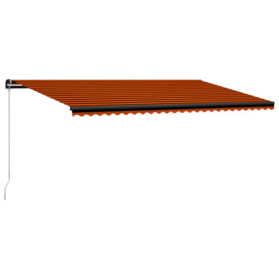 Copertină retractabilă manual - portocaliu și maro - 600 x 300 cm