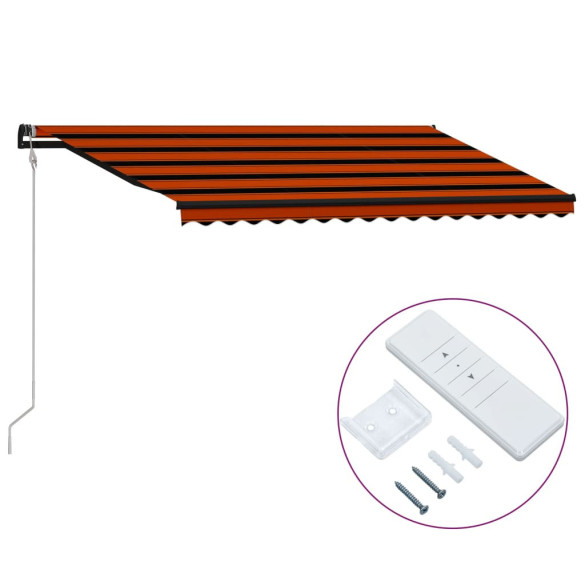 Copertină retractabilă automat - portocaliu & maro - 450x300 cm