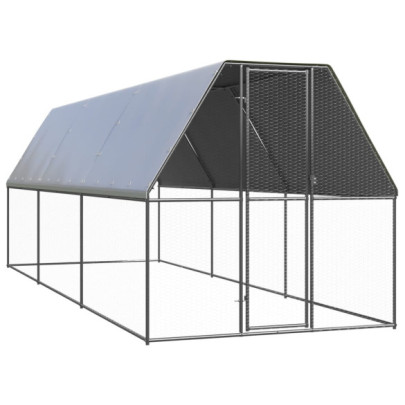 Coteț de păsări pentru exterior - 2x6x2 m - oțel galvanizat