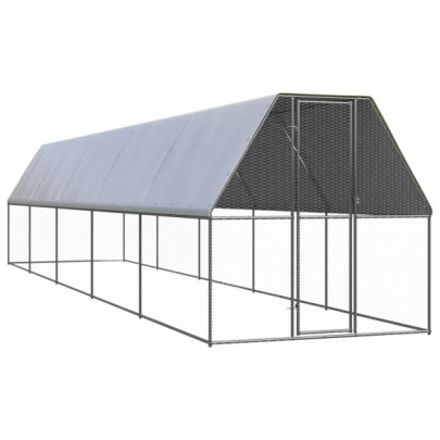 Coteț de păsări pentru exterior - 2x10x2 m - oțel galvanizat