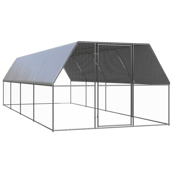 Coteț de păsări pentru exterior - 3x8x2 m - oțel galvanizat