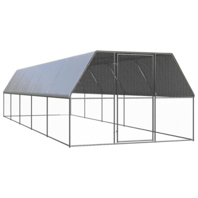 Coteț de păsări pentru exterior - 3x10x2 m - oțel galvanizat