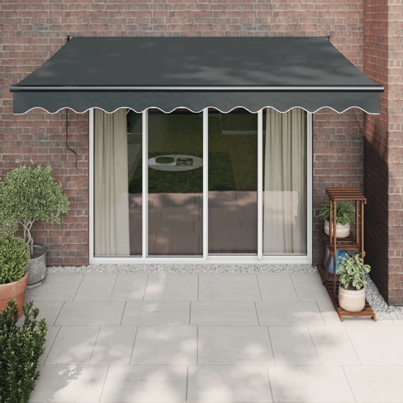 Copertină retractabilă - antracit - 3x2,5 m - textil și aluminiu