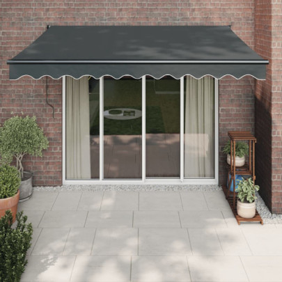 Copertină retractabilă - antracit - 3,5x2,5 m - textil și aluminiu