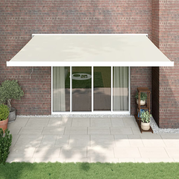 Copertină retractabilă - crem - 4,5x3 m - textil și aluminiu