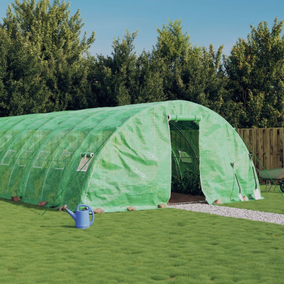 Seră cu cadru din oțel - verde - 30 m² - 6x5x2,3 m