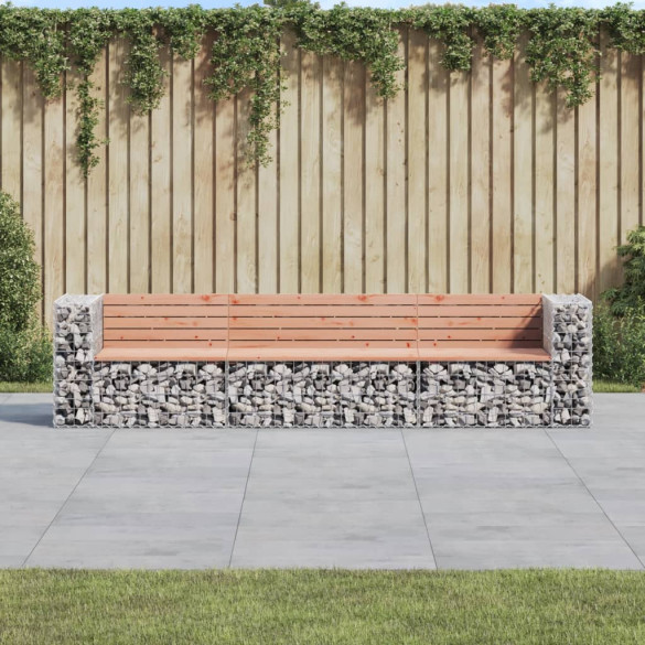 Bancă de grădină tip gabion 287x71x65,5 cm - lemn masiv Douglas