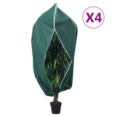 Protecție de fleece plante cu fermoar - 4 buc - 70 g/m² - 1x1,55 m