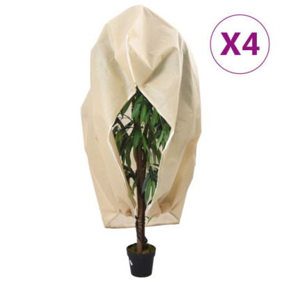 Protecție de fleece plante cu fermoar 4 buc 70 g/m² 3,14x2,5 m