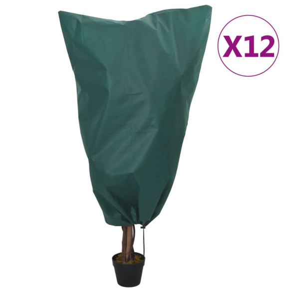 Protecții fleece pentru plante - cu șnur - 12 buc 70 g/m² 0,8x1 m