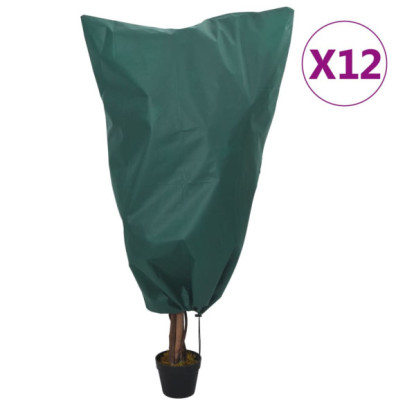 Protecții fleece pentru plante cu șnur 12 buc 70 g/m² 0,8x1,2 m