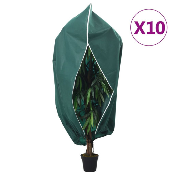 Protecție de fleece plante cu fermoar 10 buc 70 g/m² 2,36x2 m