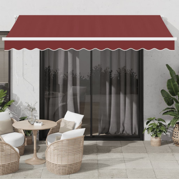 Copertina retractabilă manual cu LED - vișiniu - 350x250 cm