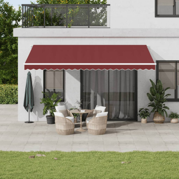 Copertina retractabilă manual cu LED - vișiniu - 500x300 cm