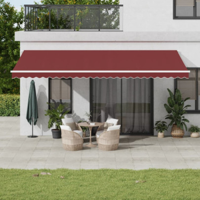 Copertina retractabilă manual cu LED - vișiniu - 600x300 cm