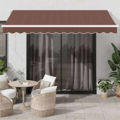 Copertina retractabilă automat cu LED - maro - 350x250 cm