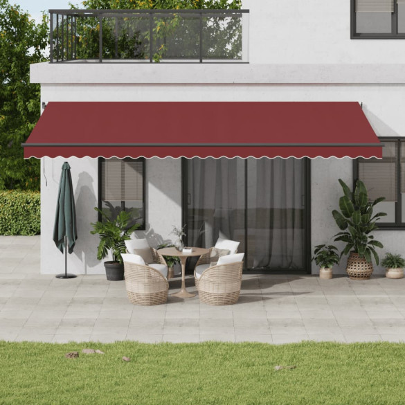 Copertina retractabilă automat cu LED-uri - vișiniu - 600x300 cm