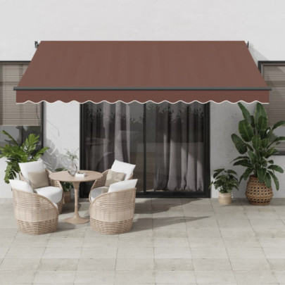 Copertină retractabilă manual - maro - 400x300 cm