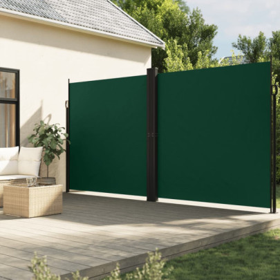 Copertină laterală retractabilă - verde închis - 200x1000 cm