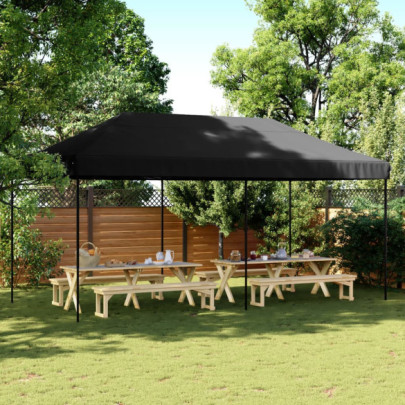 Cort de petrecere pliabil Pop-Up - 580x292x315 cm - negru