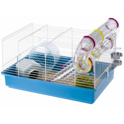 Cușcă pentru hamster „Paula” - albastru - 46x29,5x24,5 cm