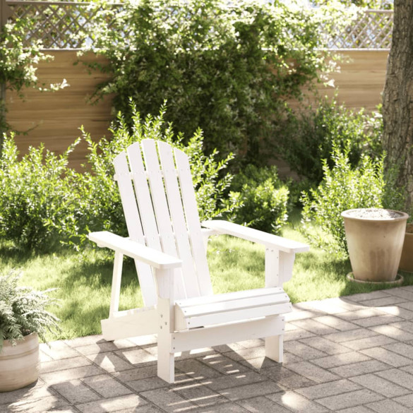 Scaun Adirondack - alb - 69x85x90,5 cm - lemn masiv de brad