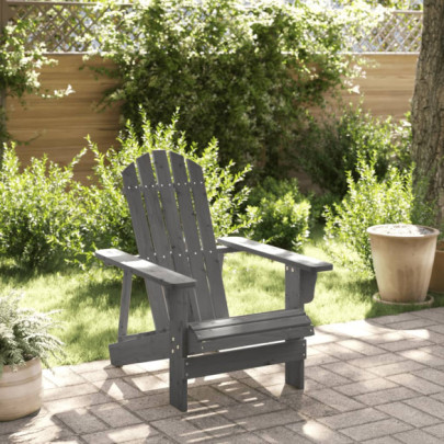 Scaun Adirondack - gri - 69x85x90,5 cm - lemn masiv de brad