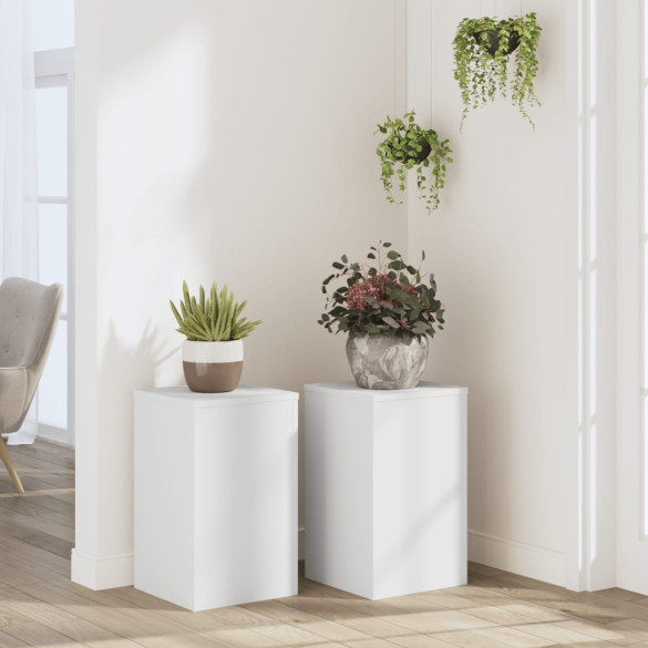 Suporturi de plante - 2 buc. - alb - 30x30x50 cm - lemn prelucrat