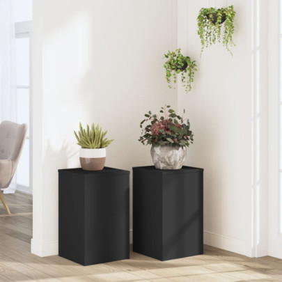 Suporturi de plante - 2 buc. - negru - 30x30x50 cm - lemn prelucrat