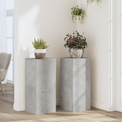 Suport de plante - 2 buc. - gri beton - 30x30x70 cm lemn prelucrat