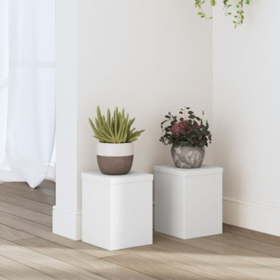 Suporturi de plante - 2 buc. - alb - 15x15x20 cm - lemn prelucrat