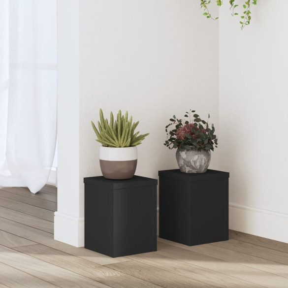 Suporturi de plante - 2 buc. - negru - 15x15x20 cm - lemn prelucrat