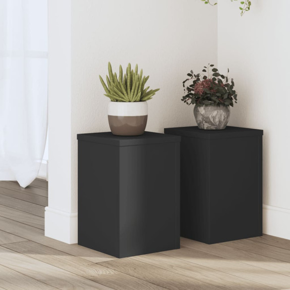 Suporturi de plante - 2 buc. - negru - 20x20x30 cm - lemn prelucrat