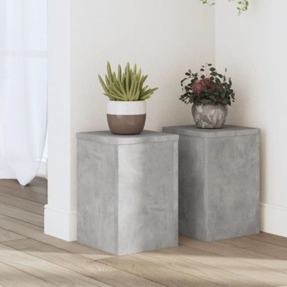 Suport de plante - 2 buc. - gri beton - 20x20x30 cm lemn prelucrat