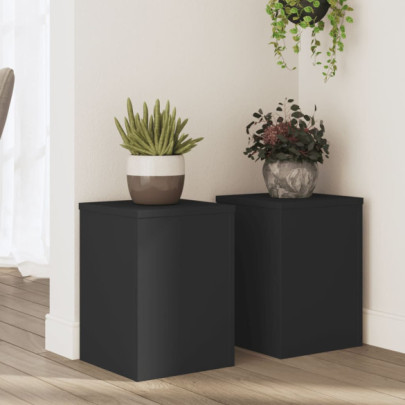 Suporturi de plante - 2 buc. - negru - 25x25x35 cm - lemn prelucrat