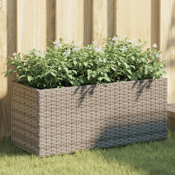 Jardiniere grădină 2 ghivece 2 buc. gri 72x30x32 cm poliratan