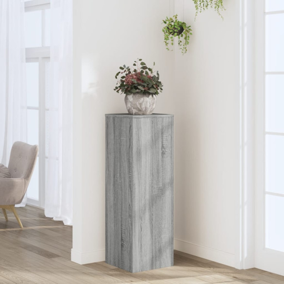 Suport de plante - sonoma gri - 33x33x100 cm - lemn prelucrat