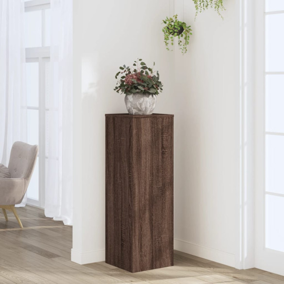 Suport de plante - stejar maro - 33x33x100 cm - lemn prelucrat