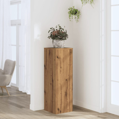 Suport de plante stejar artizanal - 33x33x100 cm - lemn prelucrat