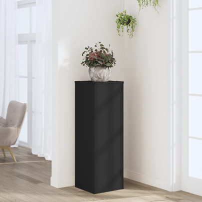 Suport de plante - negru - 33x33x100 cm - lemn prelucrat