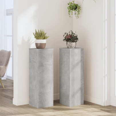 Suport de plante - 2 buc. - gri beton - 25x25x80 cm lemn prelucrat