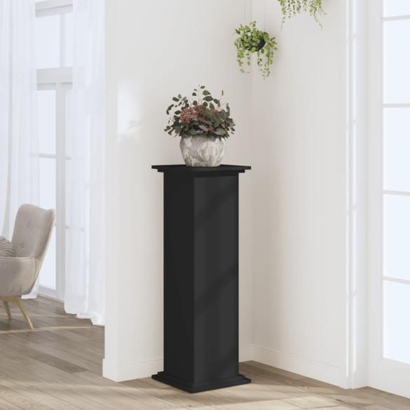 Suport de plante - negru - 33x33x100 cm - lemn prelucrat