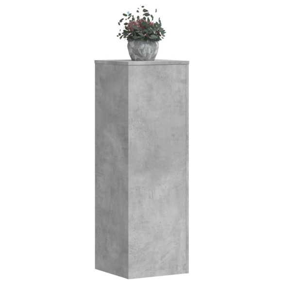 Suporturi plante 2 buc. gri beton 33x33x100 cm lemn prelucrat