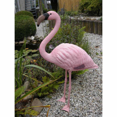 Ornament de iaz de grădină flamingo - plastic