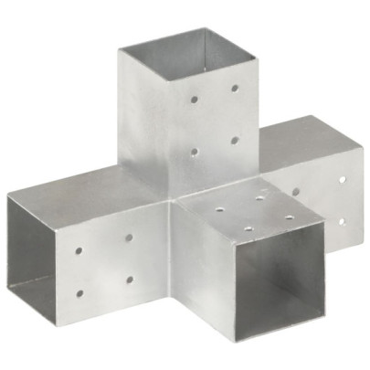 Conector de grindă - formă X - 81 x 81 mm - metal galvanizat