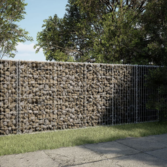 Coș gabion cu capac - 200x50x100 cm - fier galvanizat