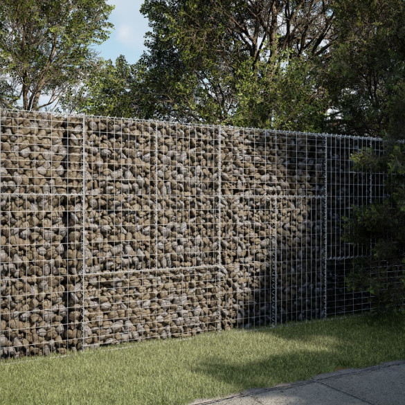 Coș gabion cu capac - 200x50x150 cm - fier galvanizat