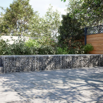 Coș gabion cu capac - 400x100x50 cm - fier galvanizat