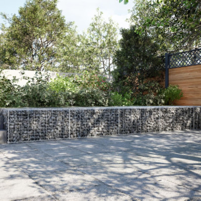 Coș gabion cu capac - 600x100x50 cm - fier galvanizat