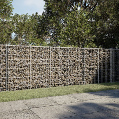 Coș gabion cu capac - 350x100x100 cm - fier galvanizat